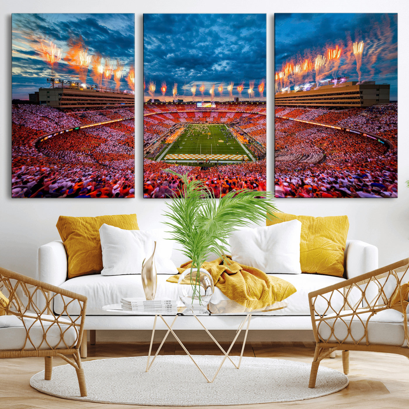 94266219-MGV-CV-36X24-Tennessee Neyland Stadium Wall Art, Sports Arena Canvas Print, Panoramic Stadium Artwork for Home, Office