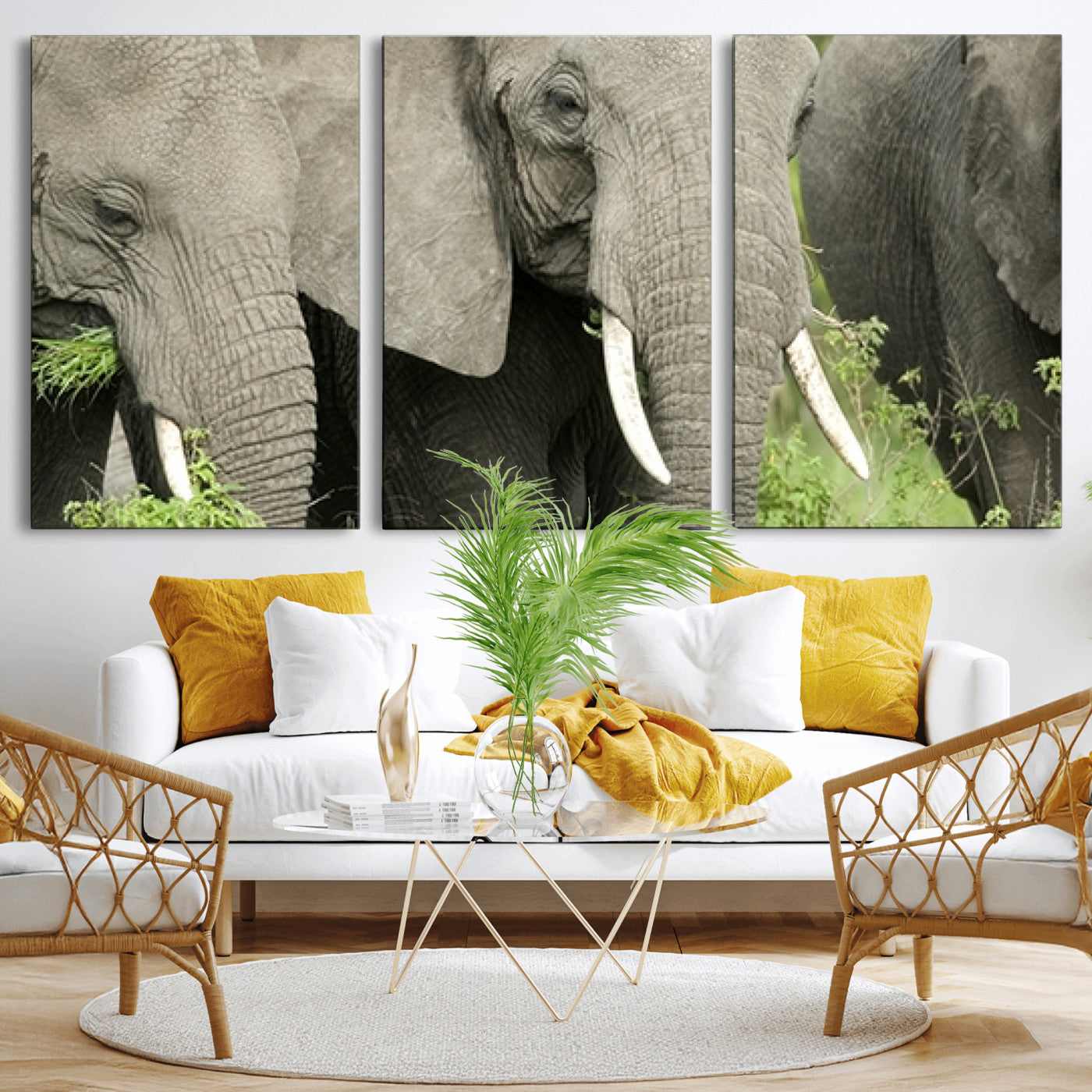 -Wild Elephant Wall Art Canvas Print