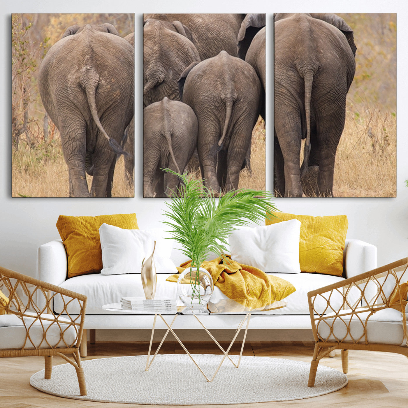 -Wild Elephant Wall Art Canvas Print