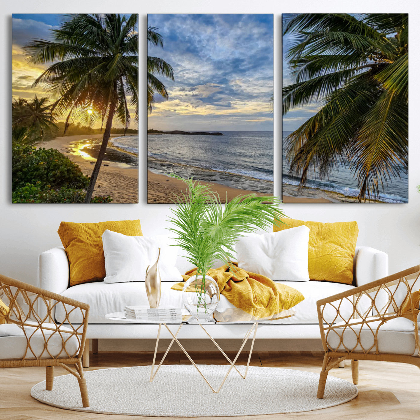 40002010-MGV-CV-36X24 - Mar Chiquita Beach Puerto Rico Canvas Wall Art, Manati Caribbean Coastal Photography Print, Tropical Ocean Sunset Decor