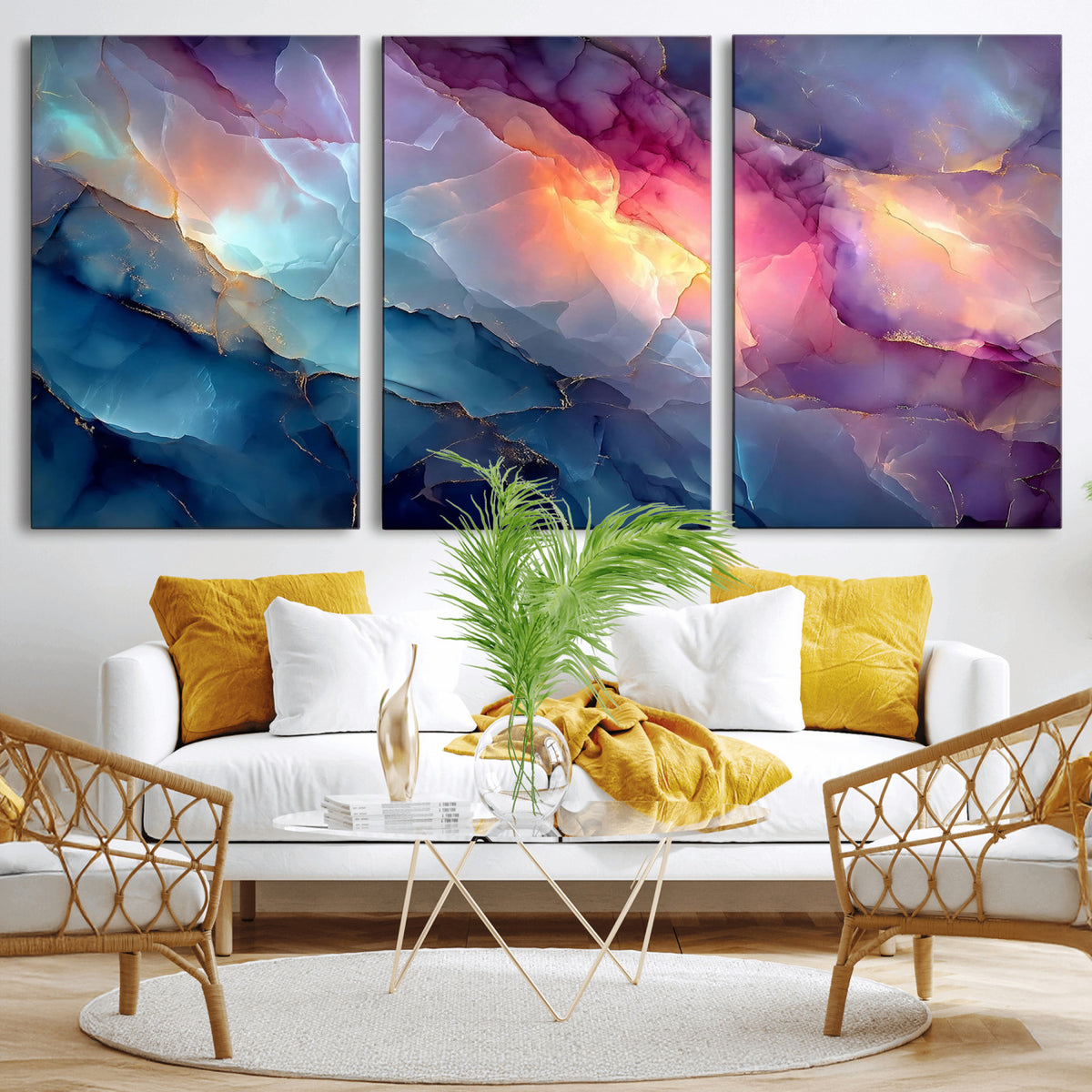 28163849-MGV-CV-36X24 - Colorful Abstract Canvas Wall Art Print, Vibrant Popup Color Art Print