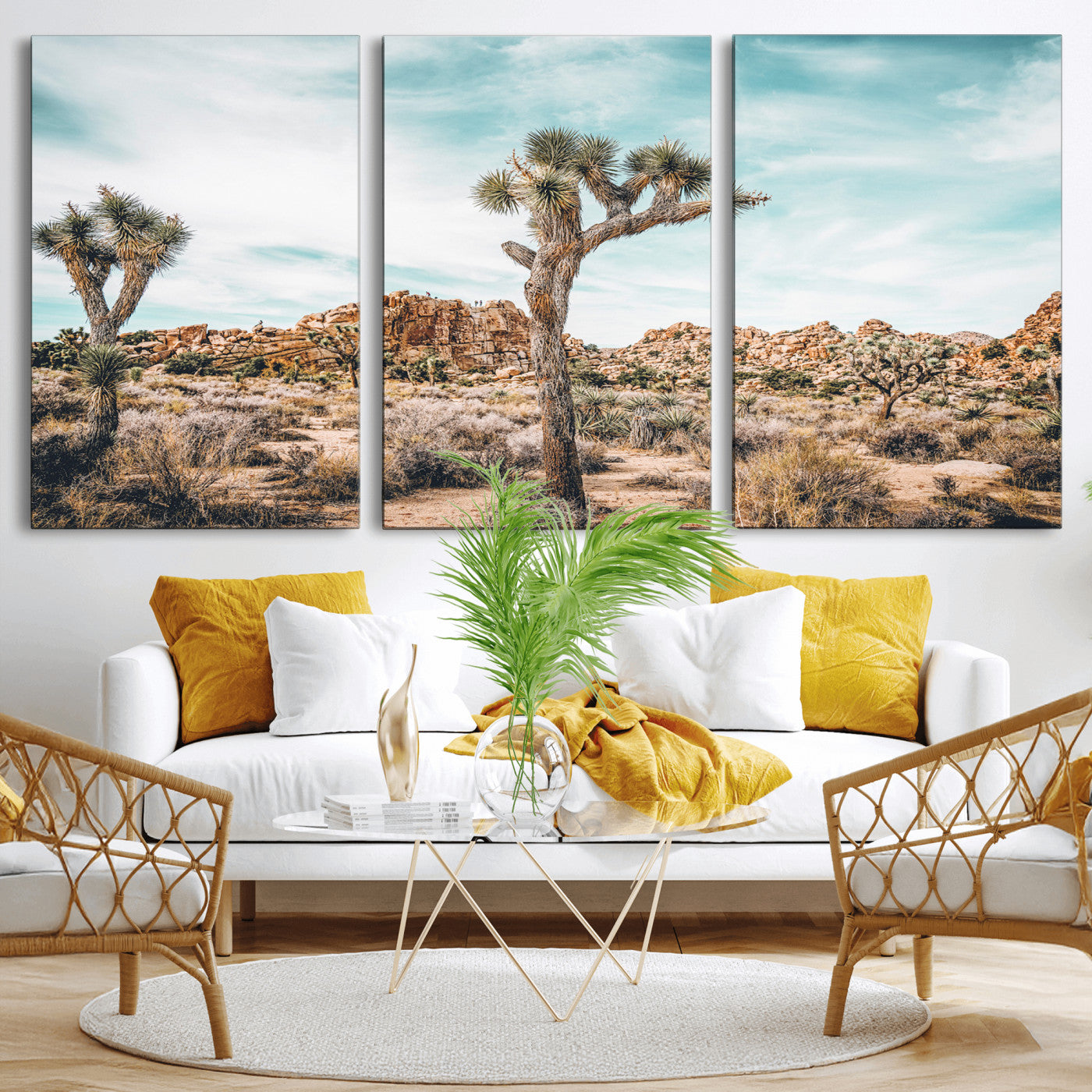 41451127-MGV-CV-36X24 - Joshua Tree National Park Canvas Wall Art Print, Desert Landscape Photography, Southwest Nature Decor - Ready to Hang