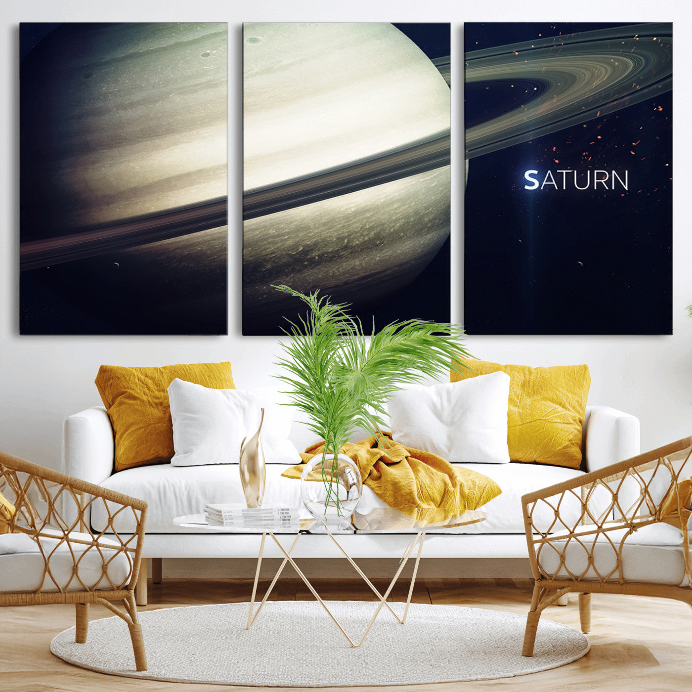 -Framed Saturn Wall Art Canvas Print