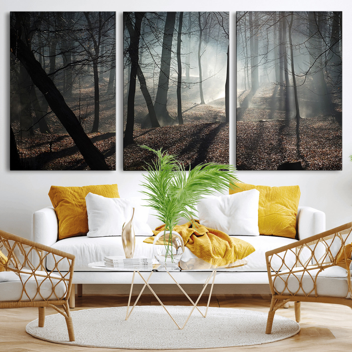 -Dark Family and Tree Wall Art Canvas Print