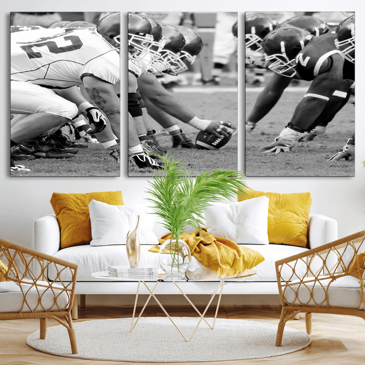 -American Football Player Wall Art Canvas Print