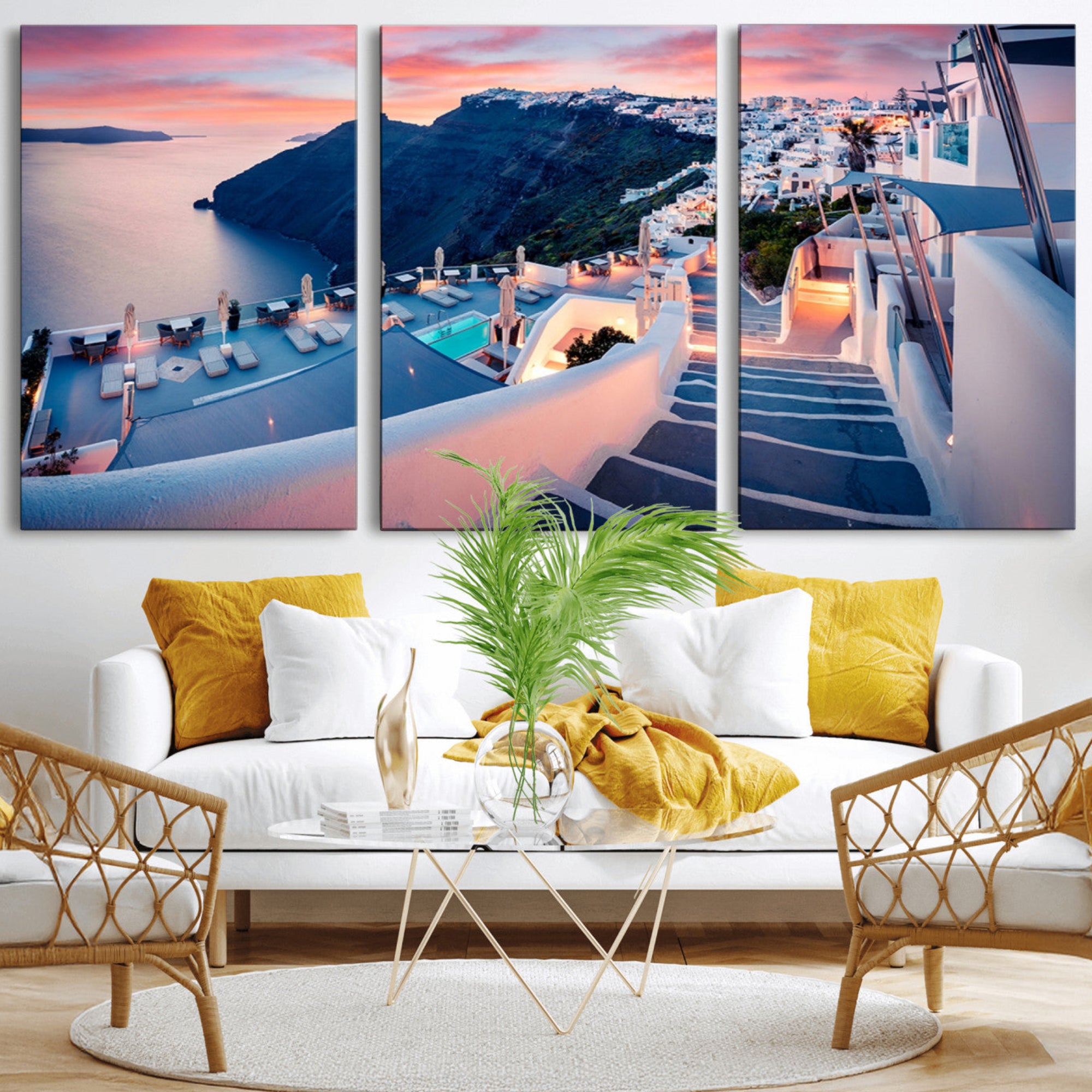 65067-MGV-CV-36X24-Greece Santorini Wall Art Landscape Canvas Print