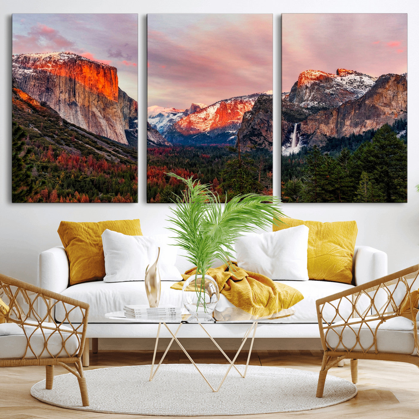 -Yosemite Half Dome Wall Art Canvas Print El Capitan