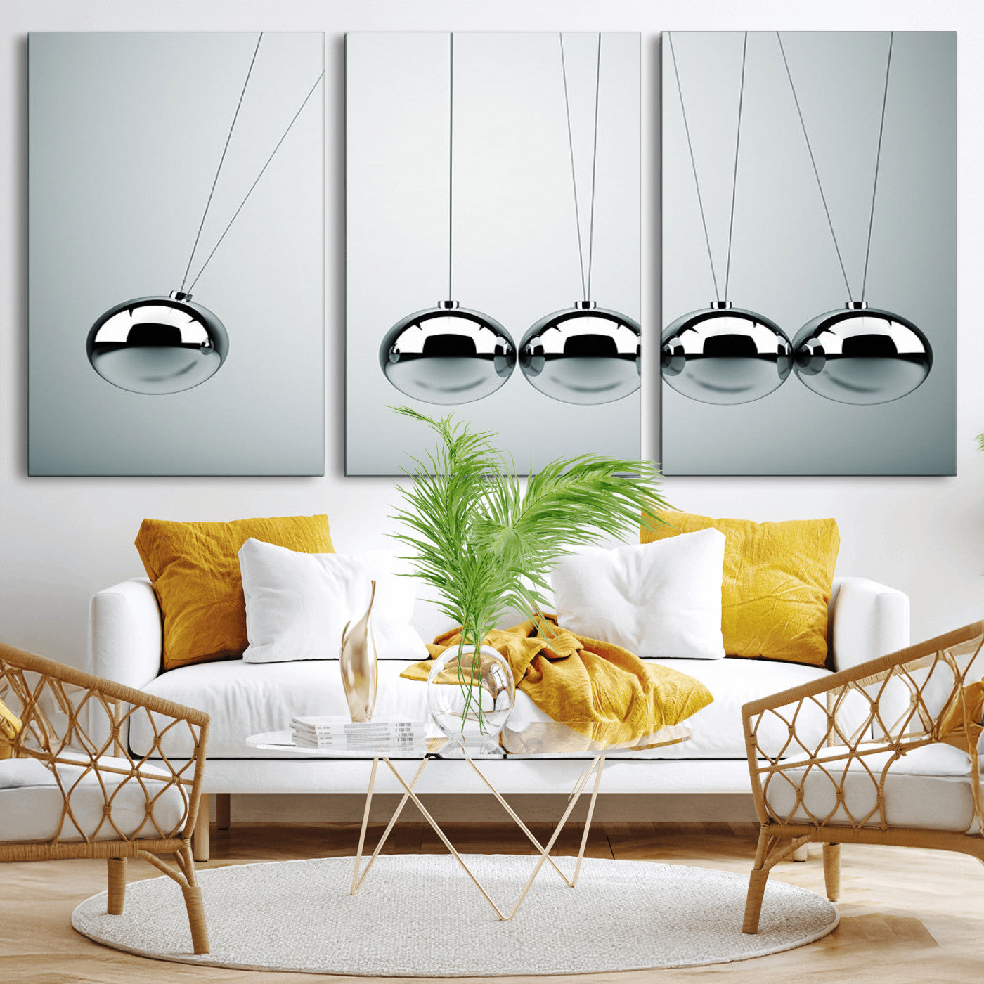 -Newton's Cradle Wall Art Canvas Print, Framed Newton Cradle Wall Art