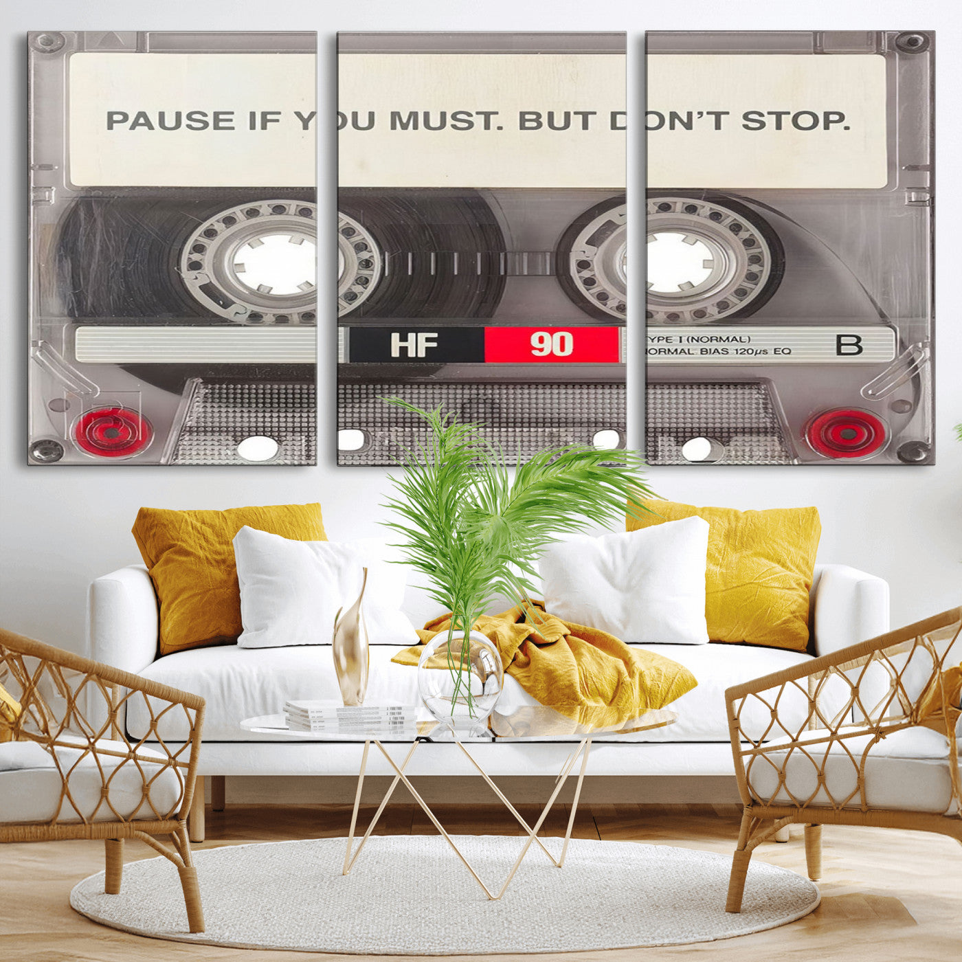 -Music Cassette Iconic Wall Art Canvas Print