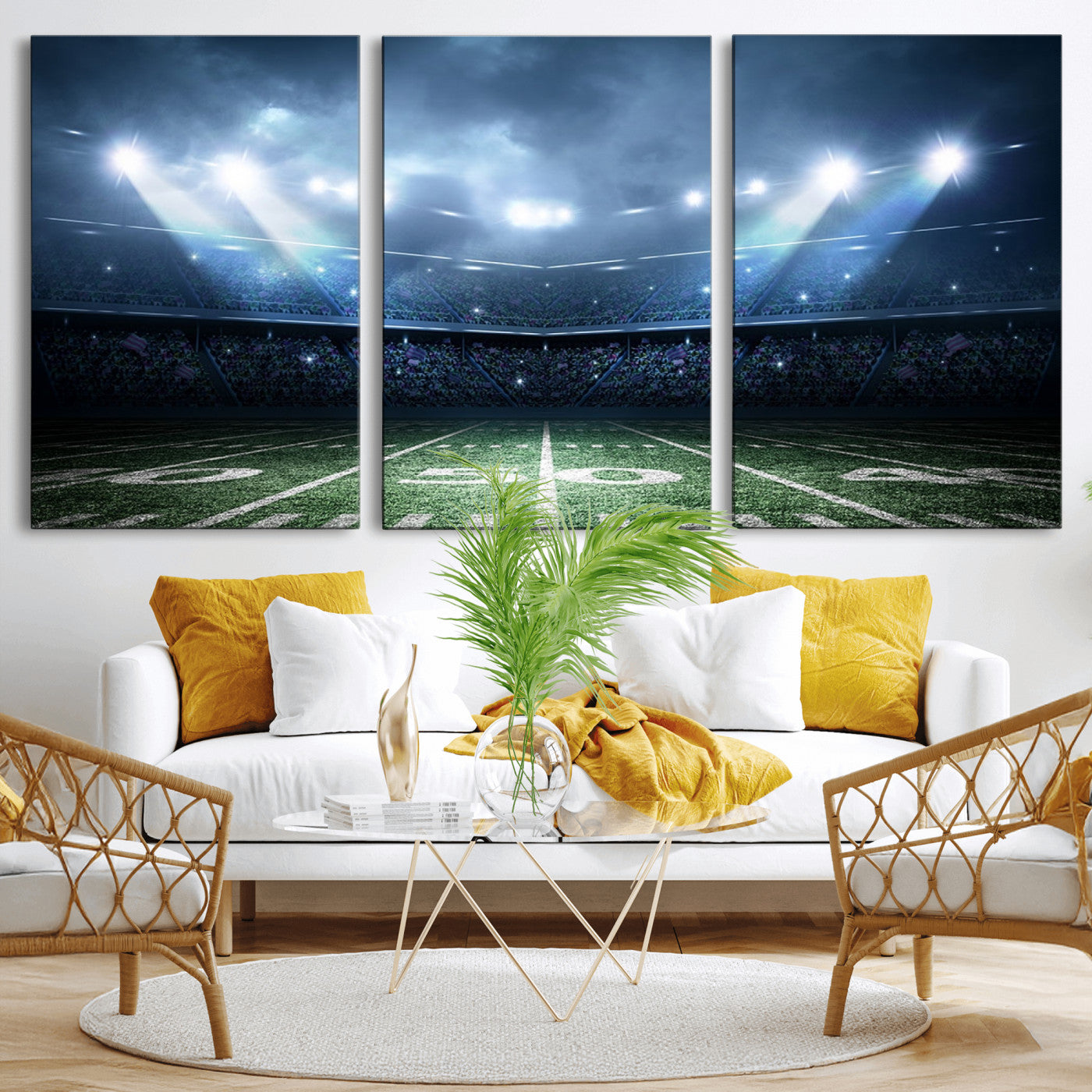74741-MGV-CV-36X24-American Football Stadium Wall Art Canvas, American Football Stadium Canvas Print
