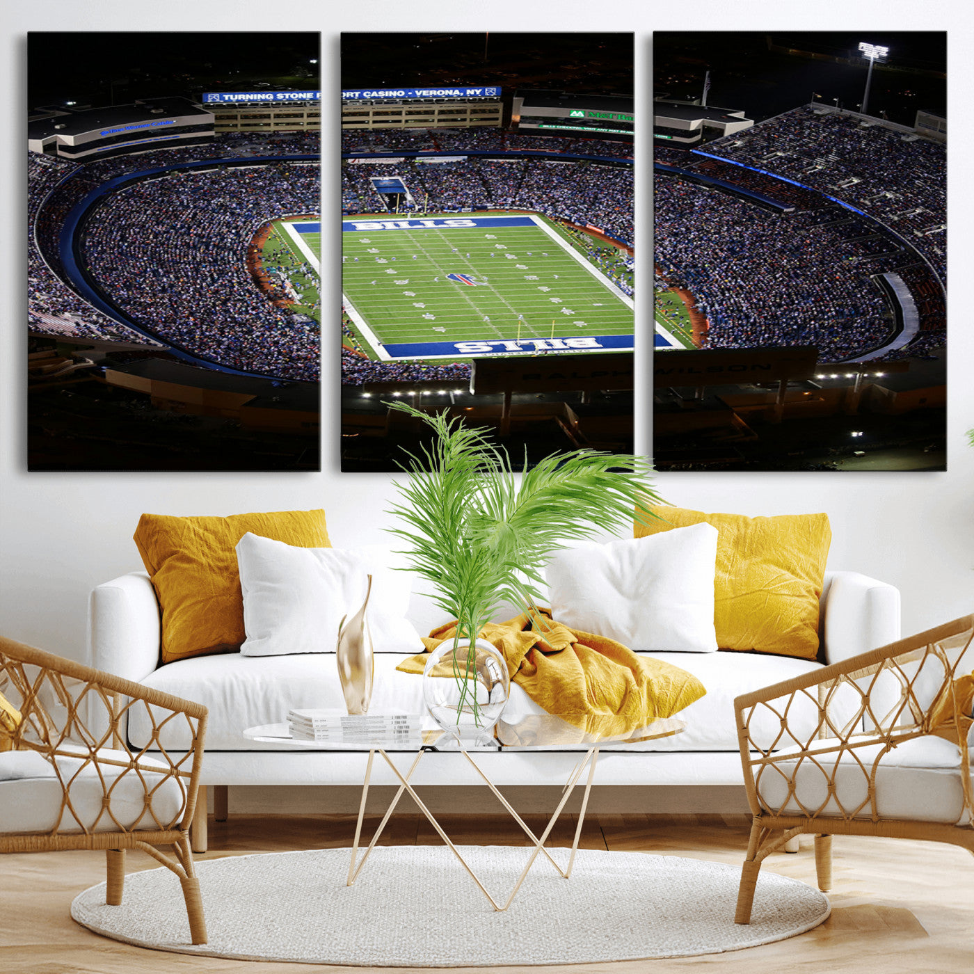 19030-MGV-CV-36X24-Buffalo Bills NFL Football Team Print - Highmark Stadium Wall Art Canvas Print