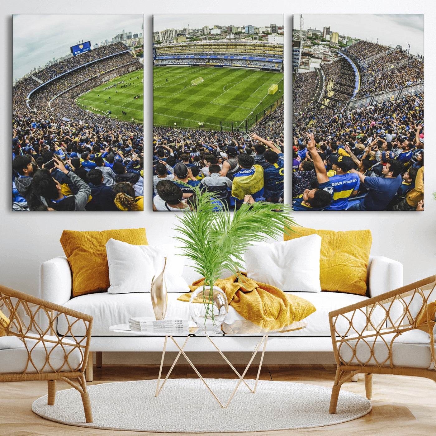 63839-MGV-CV-36X24-Boca Juniors Soccer Team Print Wall Art - Buenos Aires Bombonera Stadium Canvas Print