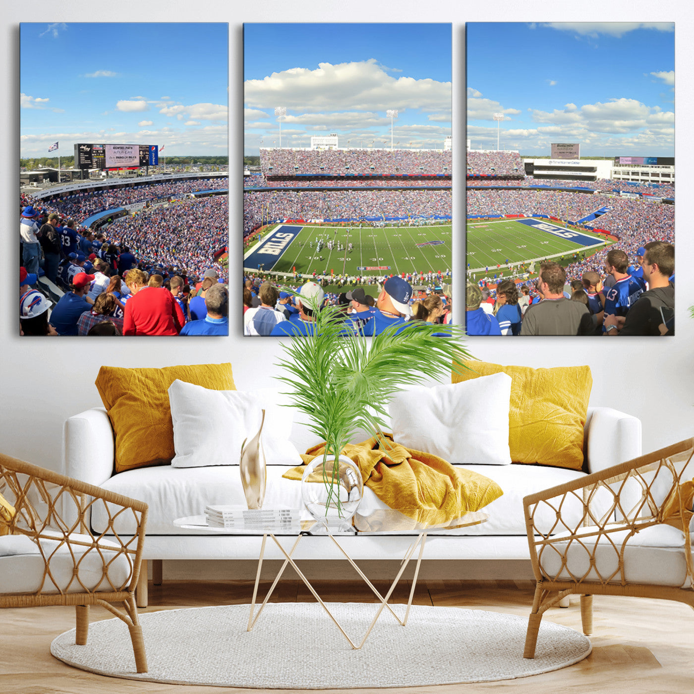 35302-MGV-CV-36X24-Buffalo Bills NFL Football Team Print - Buffalo Highmark Stadium Wall Art Canvas Print
