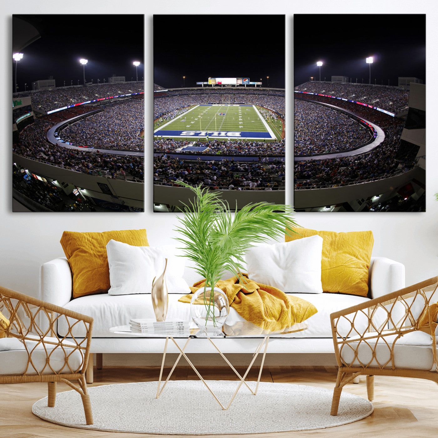 98546-MGV-CV-36X24-Buffalo Bills NFL Football Team Print - Buffalo Highmark Stadium Wall Art Canvas Print