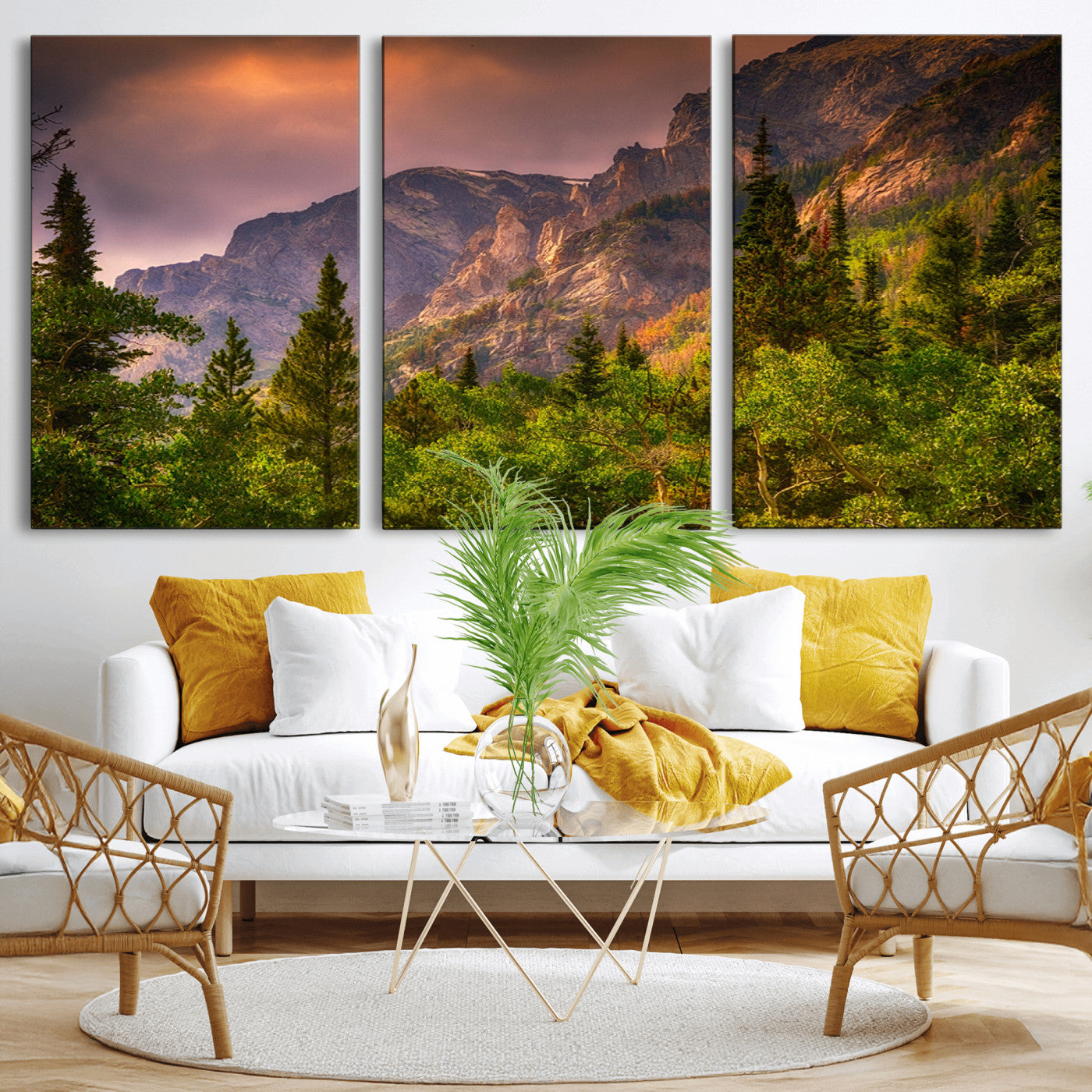 -Colorado Rockies Mountains Wall Art Canvas Print | Ready to Hang Framed Mountain Landscape