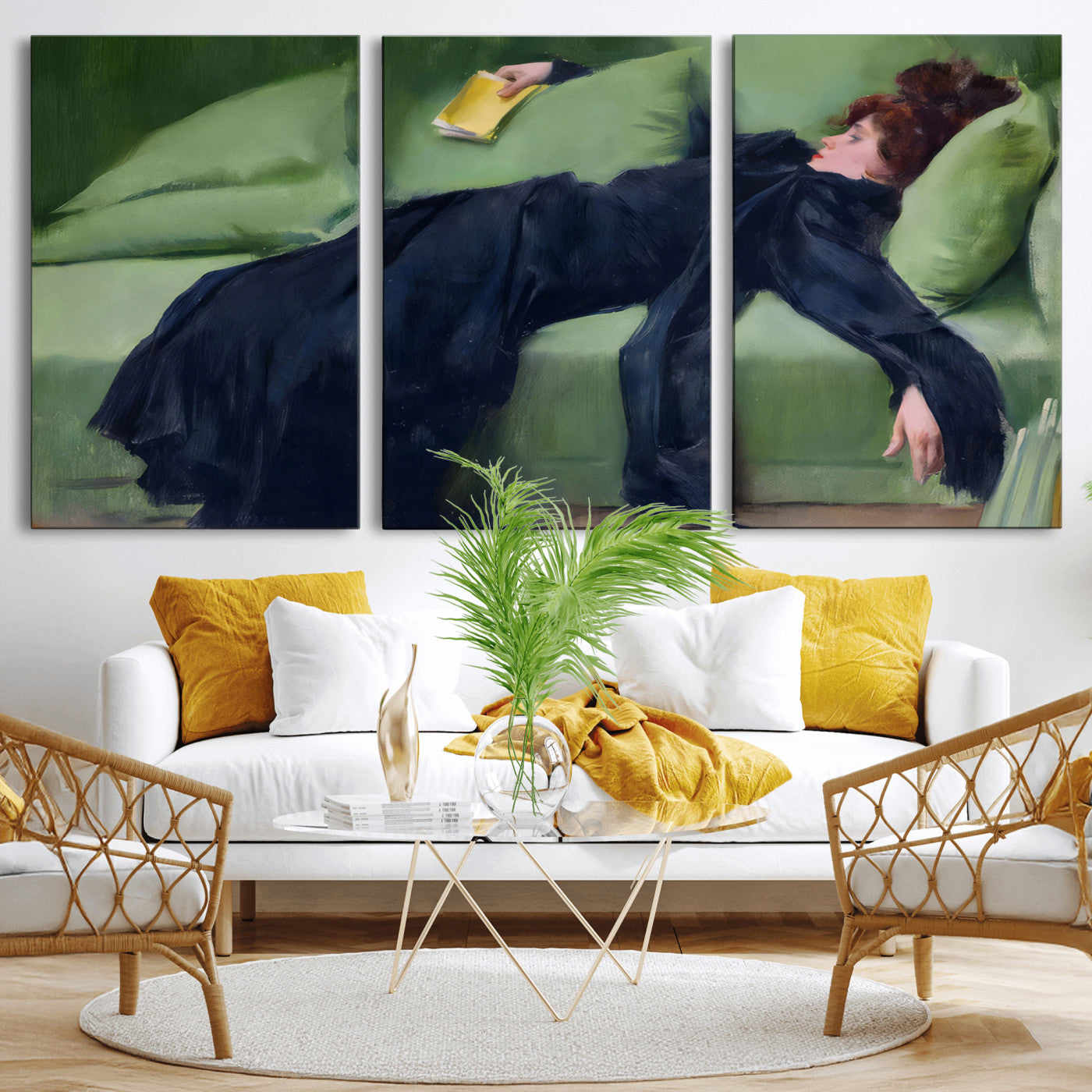 17725-MGV-CV-36X24-Decadent Girl by Ramon Casas Wall Art Canvas Print, Framed Decadent Girl Canvas Print