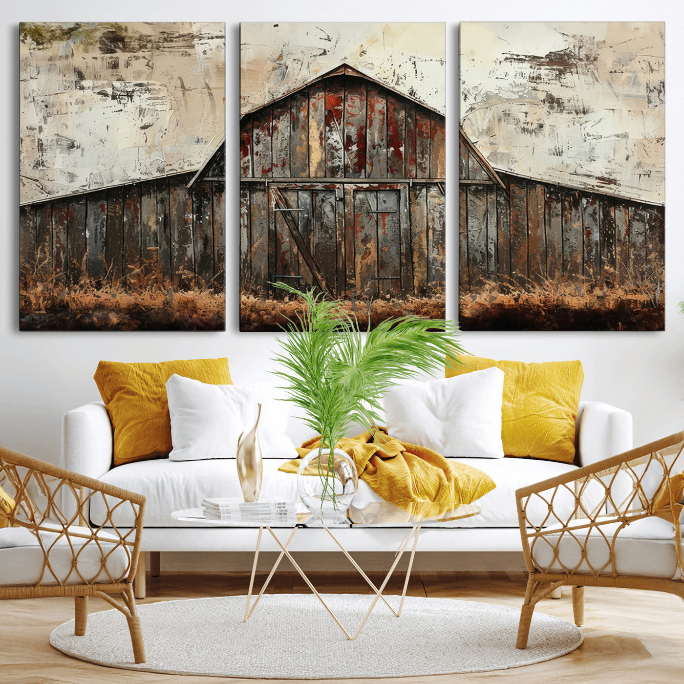 -Rustic Barn Wall Art | Farmhouse Wall Decor Canvas Print | Ready to Hang Barn Decor for Cabin or