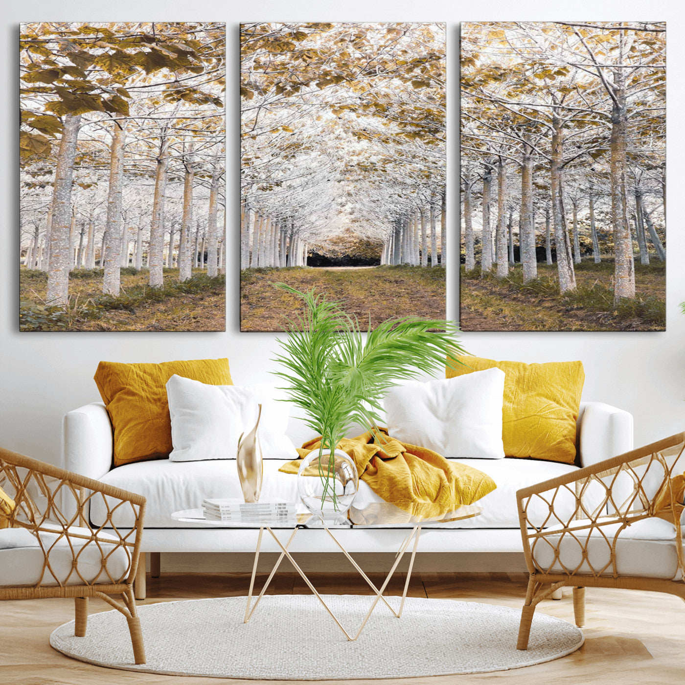 -Forest Grove Wall Art | Serene Pathway Canvas Print | Ready to Hang and Framed Nature Wall Decor for