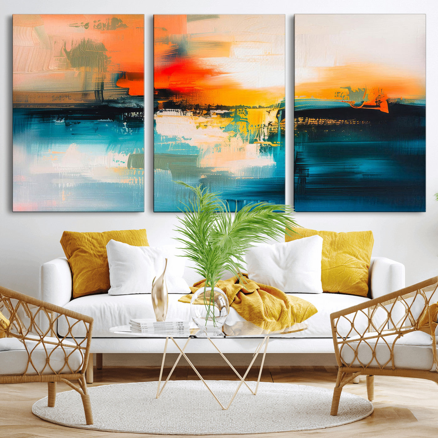 37083-MGV-CV-36X24-Colorful Abstract Wall Art | Bold Modern Canvas Print | Ready to Hang and Framed for Living Room or