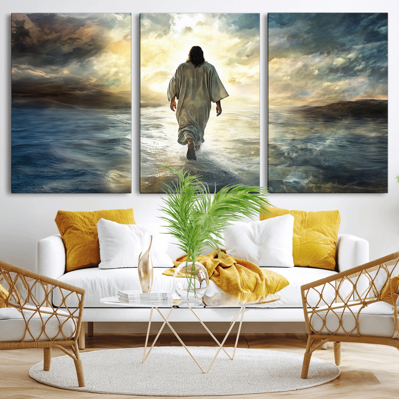 -Jesus Walking on Water Wall Art | Canvas Print | Ready to Hang | Christian Home Decor | Spiritual