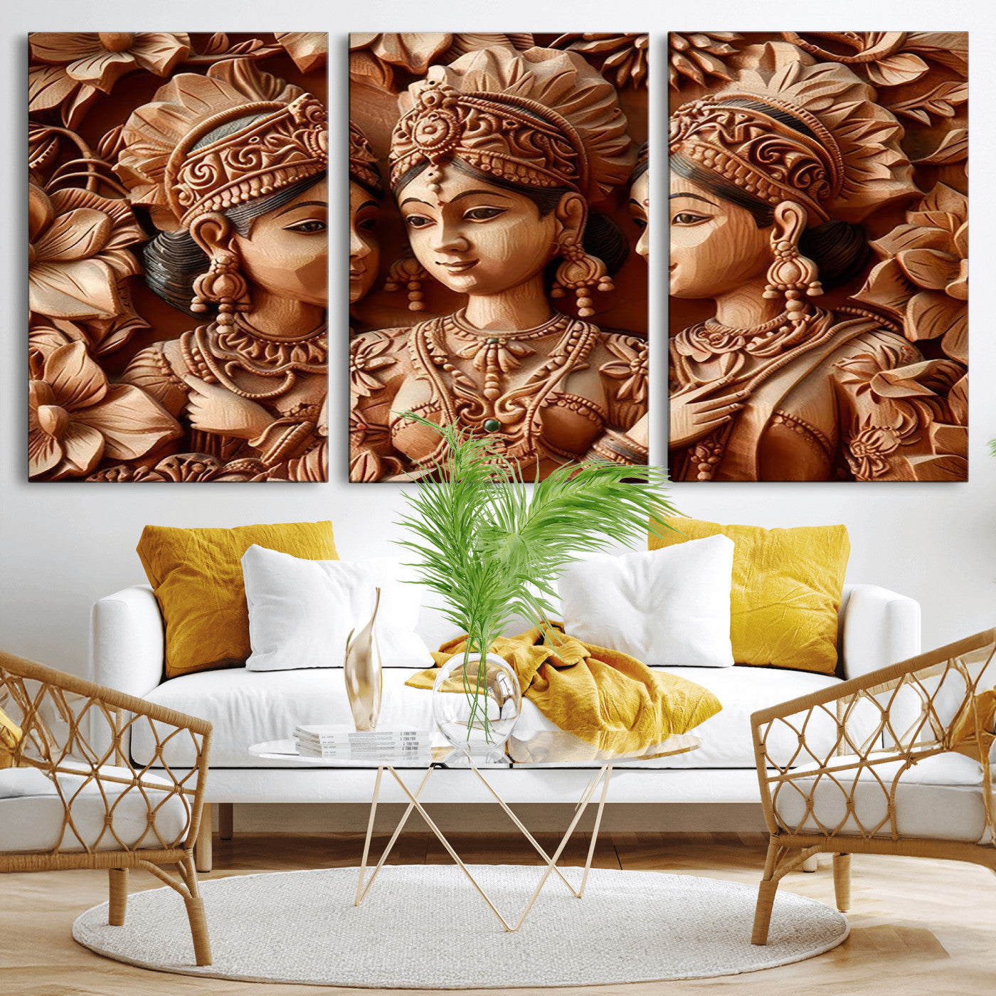 89522-MGV-CV-36X24-Indian Woman Statue Wall Art Canvas Print