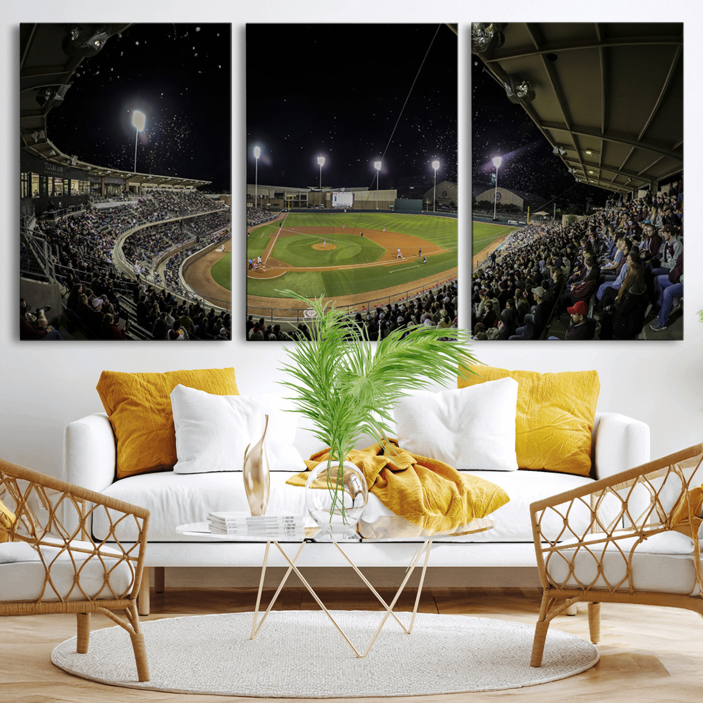 10262-MGV-CV-60X30-3P-Olsen Field at Blue Bell Park - Texas A&M Aggies Baseball Stadium Wall Art Canvas Print