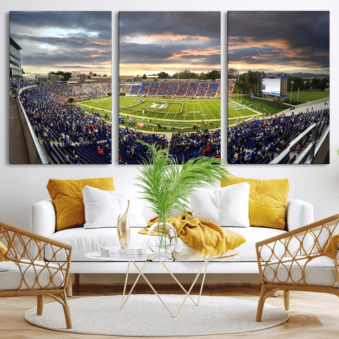 -Duke University Blue Devils Football Team Print - Durham Wallace Wade Stadium Wall Art Canvas Print