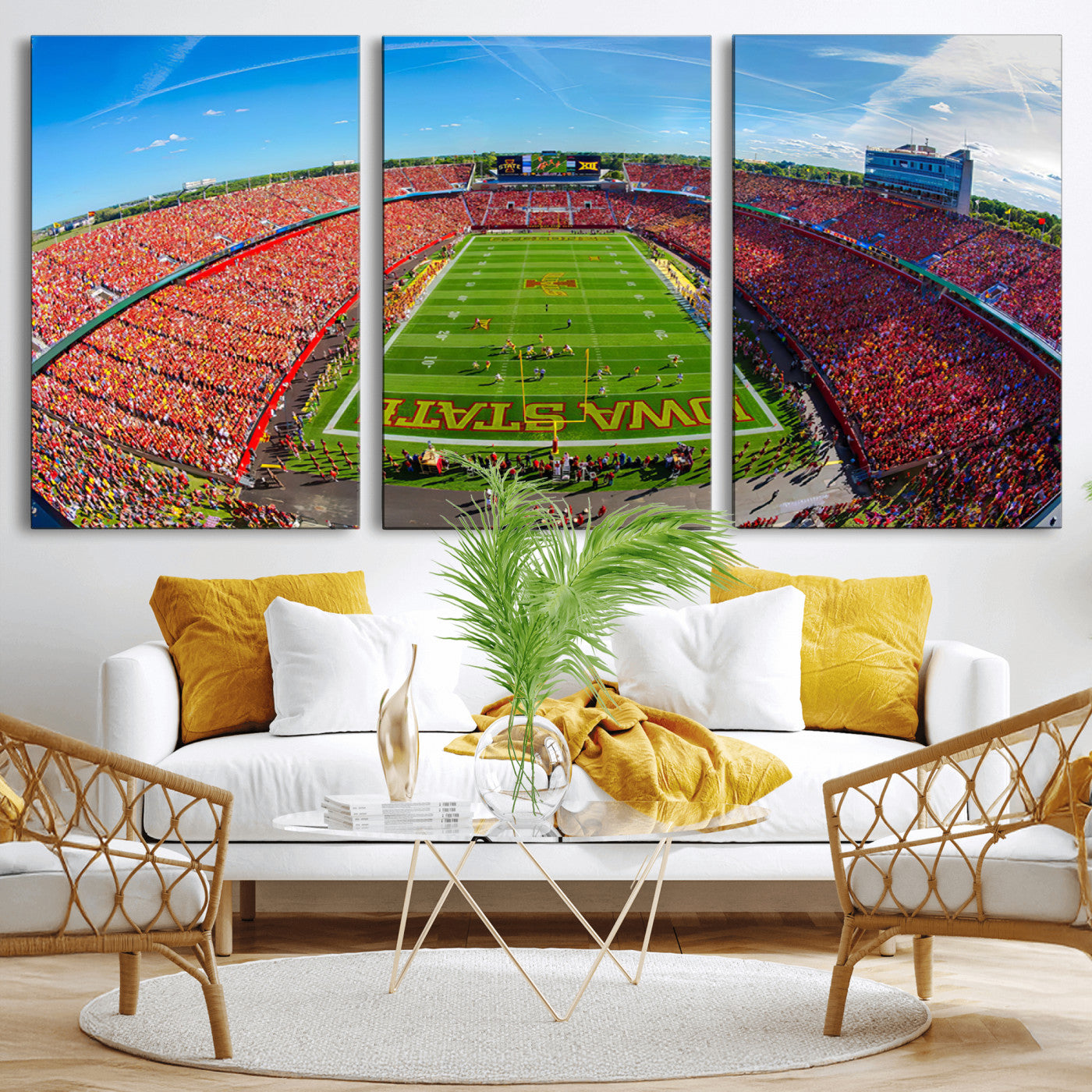 -Iowa State University Cyclones Football Team Print - Ames Jack Trice Stadium Art Canvas Print