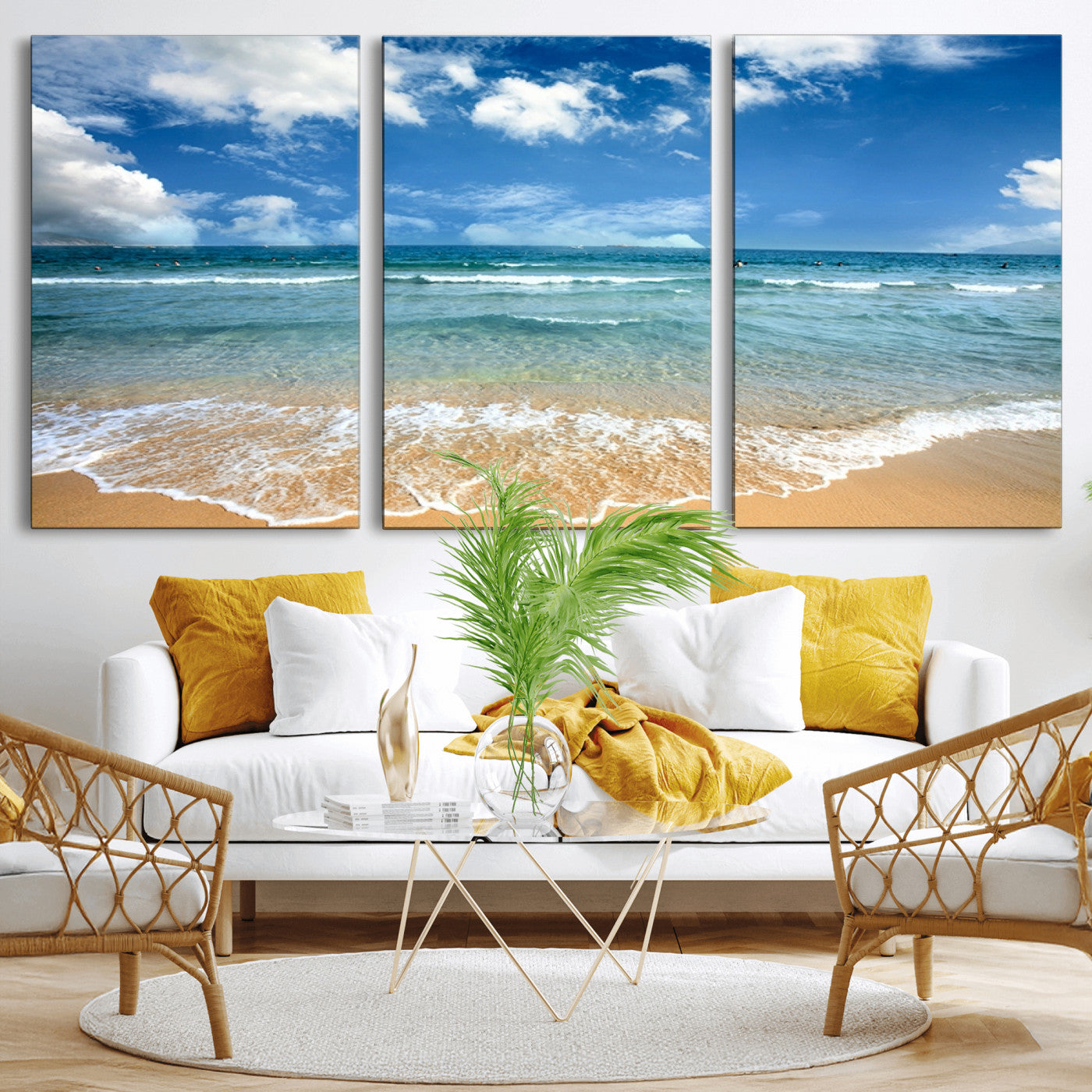 -Sea View From the Beach Canvas Print