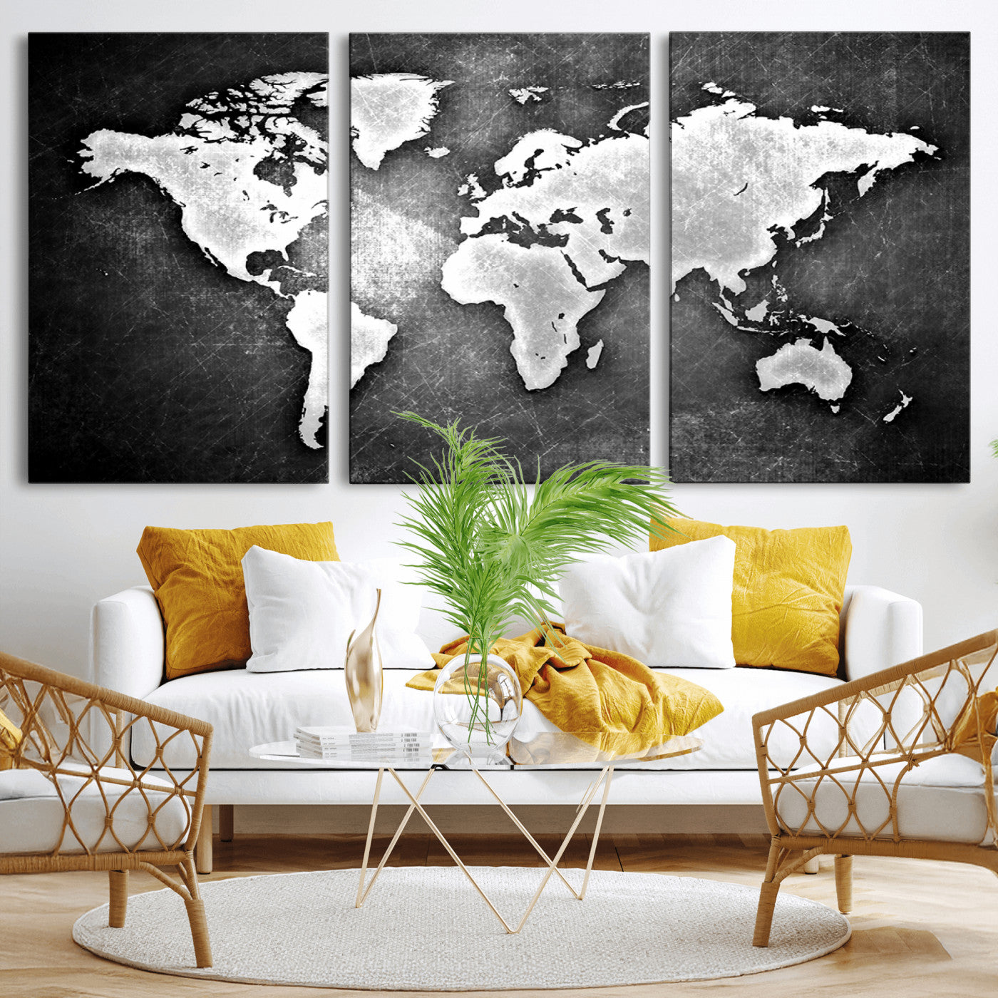 34390-MGV-CV-60X30-3P-Push Pin World Map Canvas Print – Travel Tracker Wall Art for Couples, Perfect Anniversary Gift for Home or Office Decor