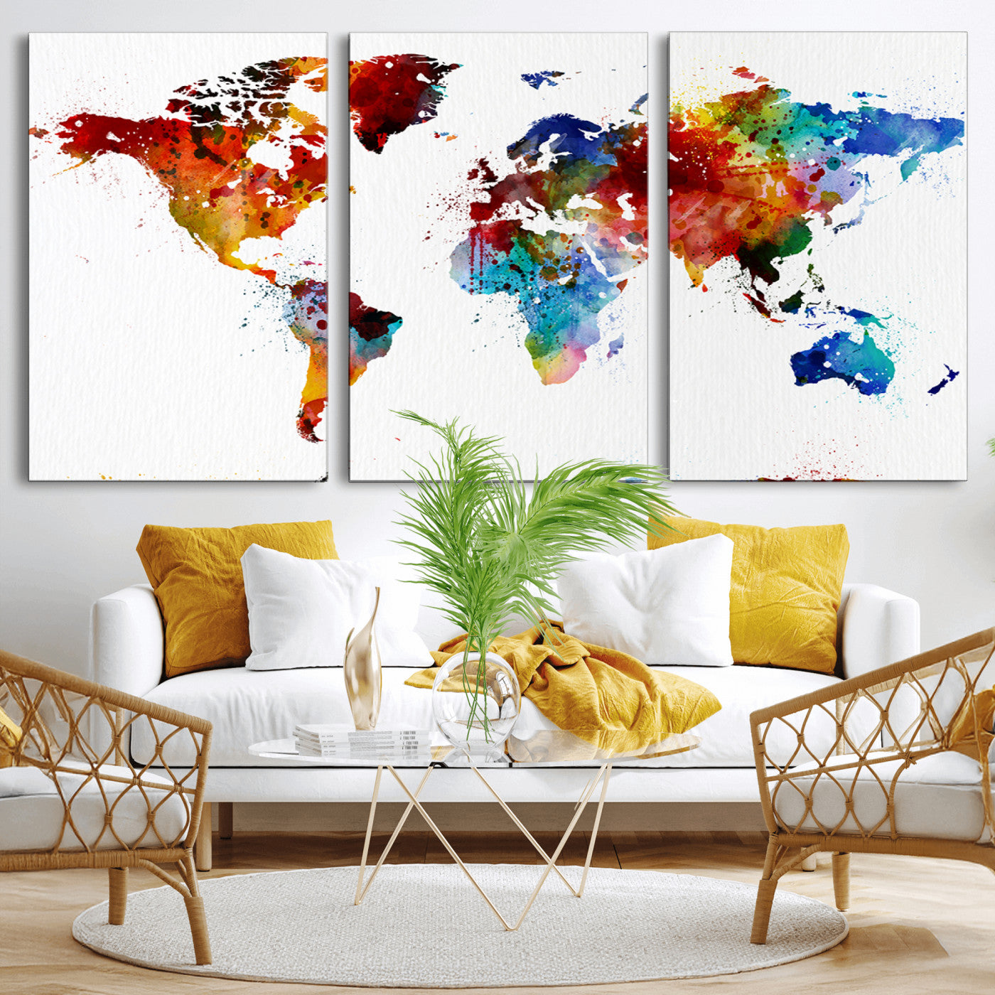 -Push Pin World Map Canvas Print – Travel Tracker Wall Art for Couples, Perfect Anniversary Gift for Home or Office Decor