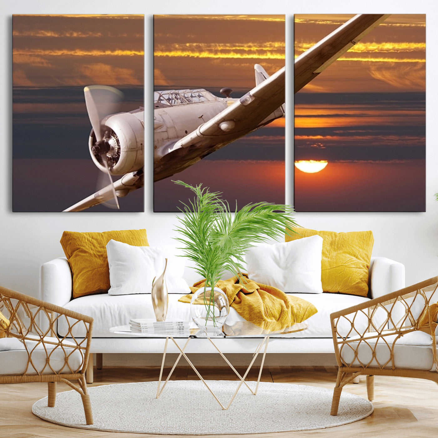 -Old War Plane Wall Art Canvas Print