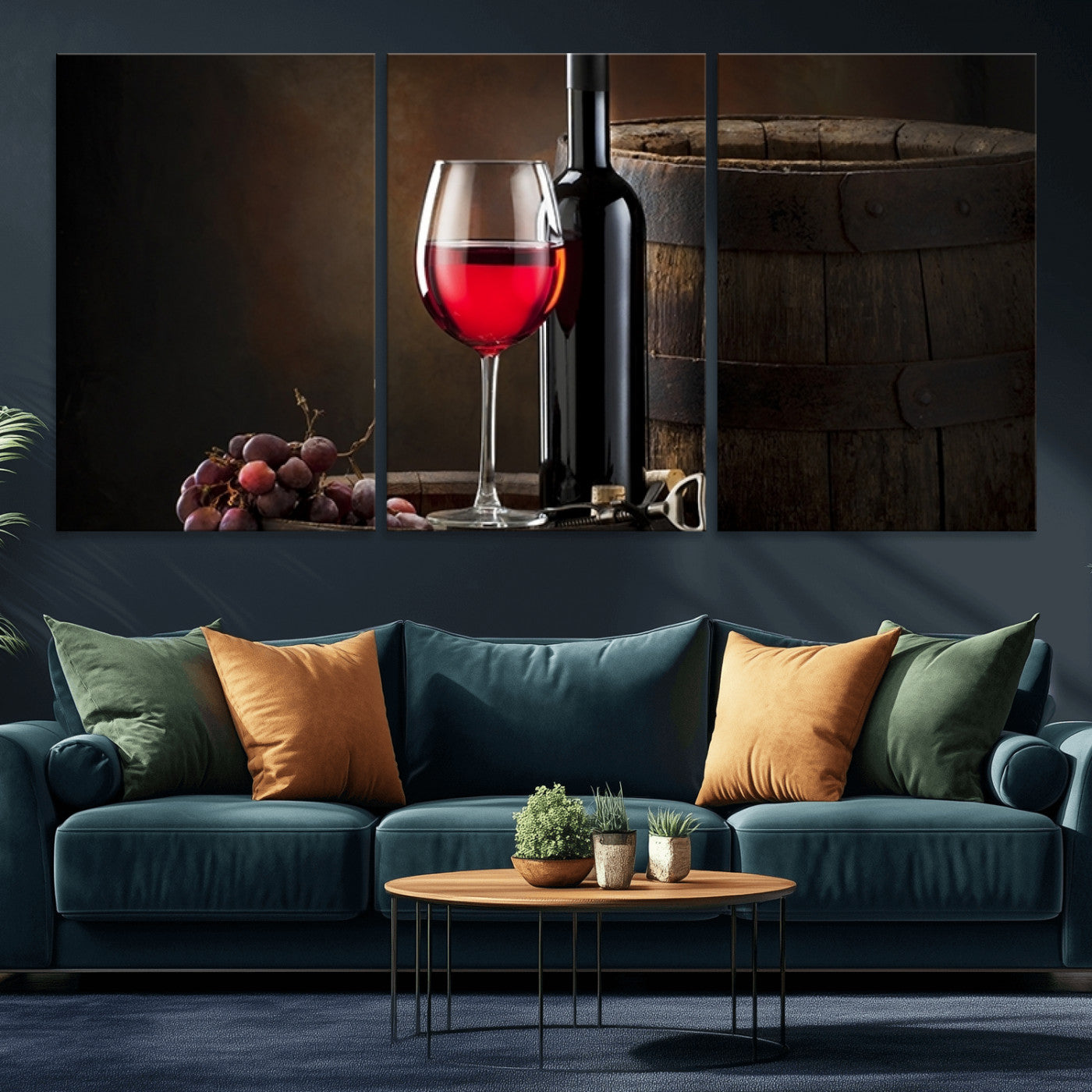 -Red Wine and Bottle Canvas Print
