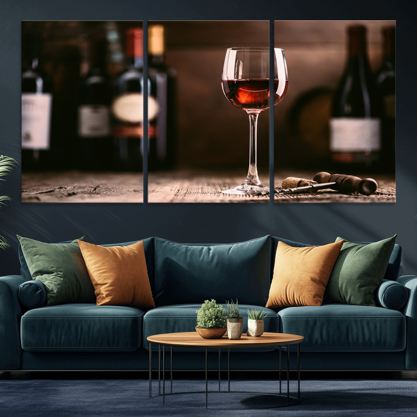-Red Wine and Bottle Canvas Print