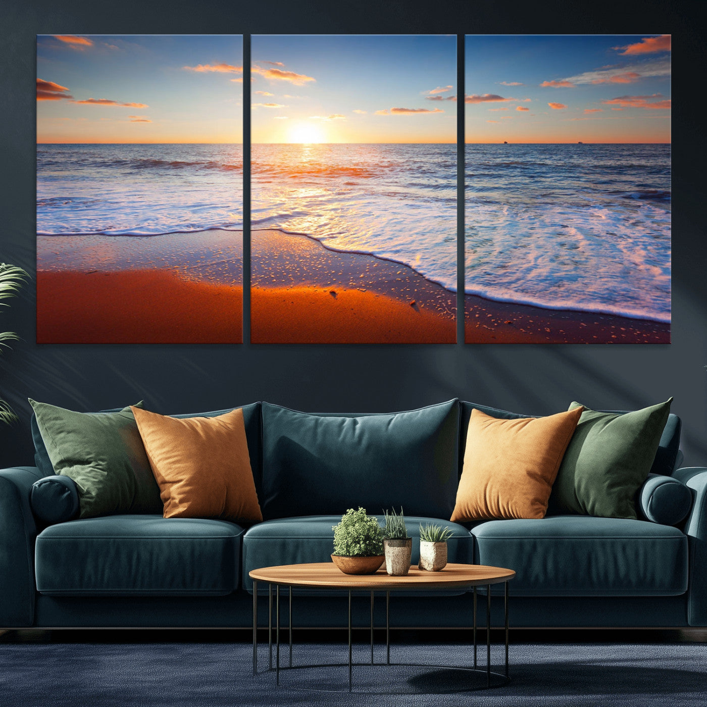 96736-MGV-CV-36X24-Ocean Beach Canvas Wall Art Beach Canvas, Coastal Sunset Tropical Island Beach Sunset Artwork Print