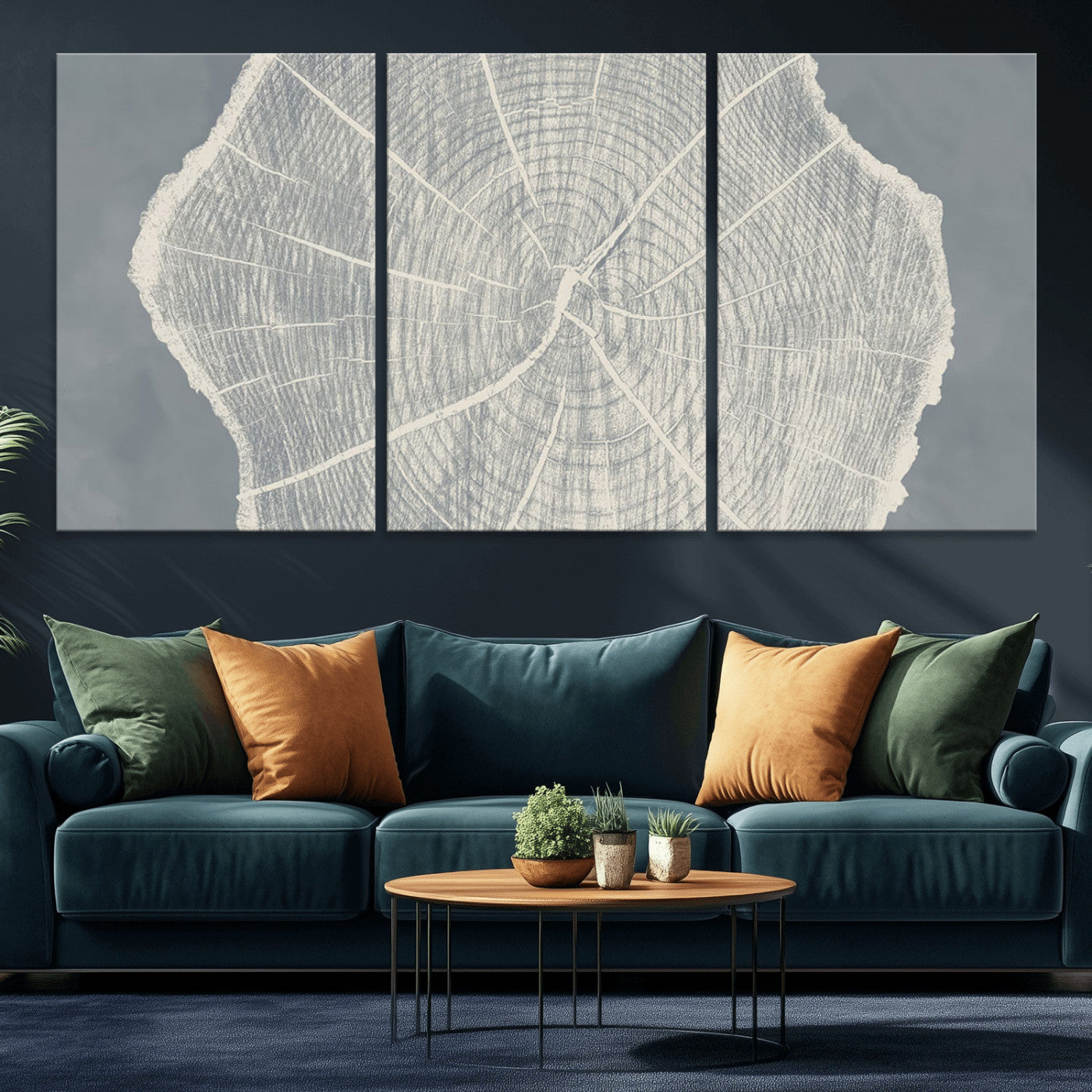 25547-MGV-CV-36X24-Abstract Tree Ring Wall Art Canvas Print – Nature-Inspired, Ready to Hang, Modern Home Decor