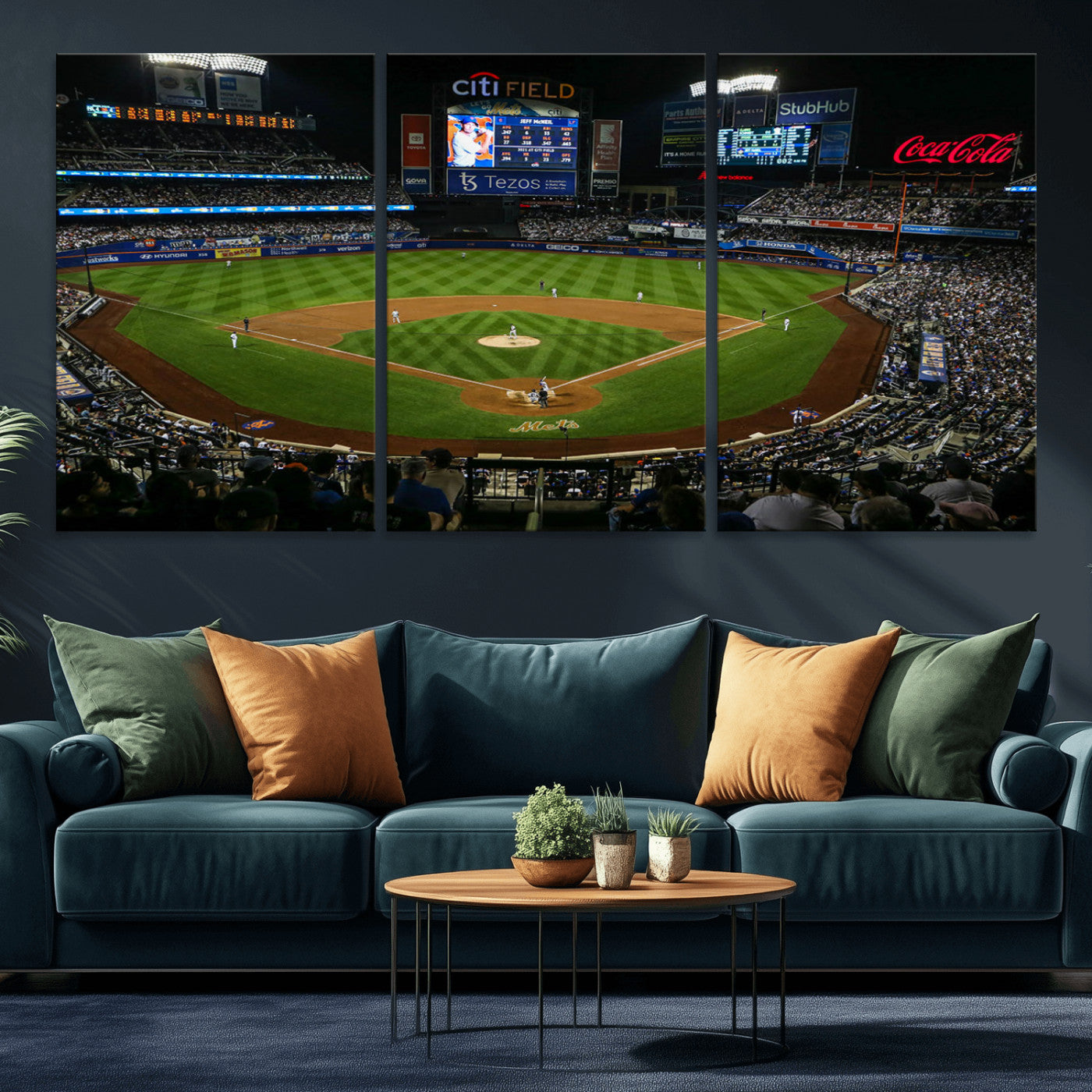 25148-MGV-CV-36X24-Los Angeles Dodgers Baseball Team Print - California Dodger Stadium Wall Art Canvas Print