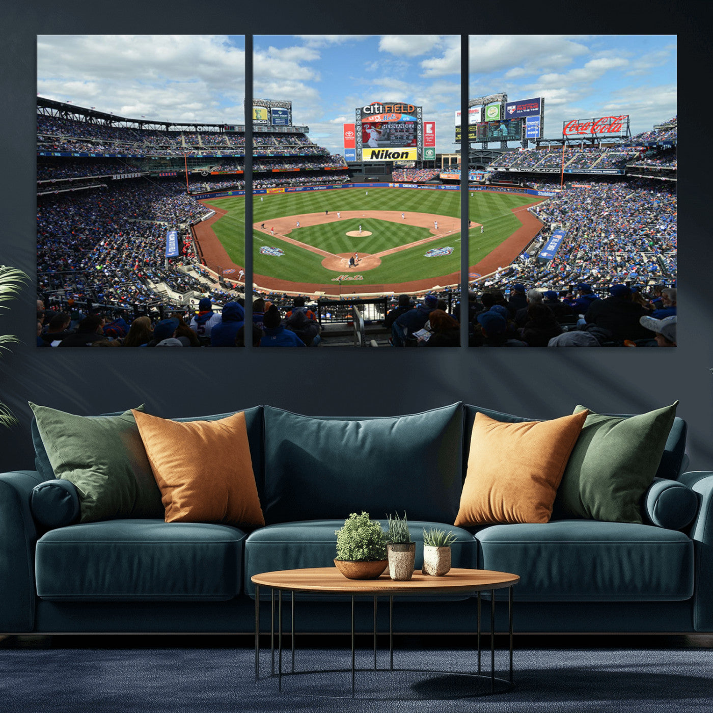 22910-MGV-CV-36X24-New York Mets Baseball Team Print - Citi Field Stadium Wall Art Canvas Print