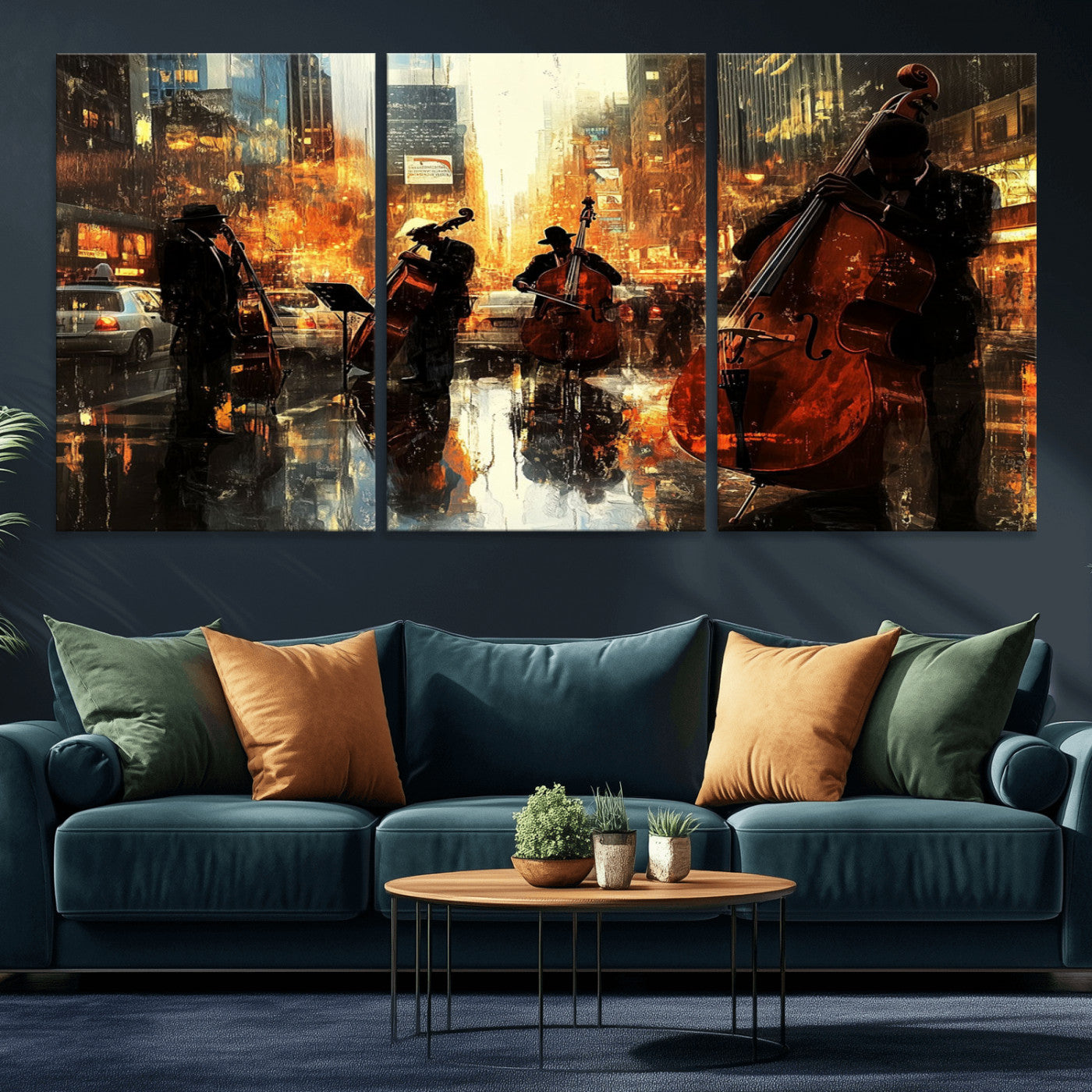 -African American Abstract Jazz Wall Art - Framed Abstract Music Canvas - Colorful Instrument Canvsa