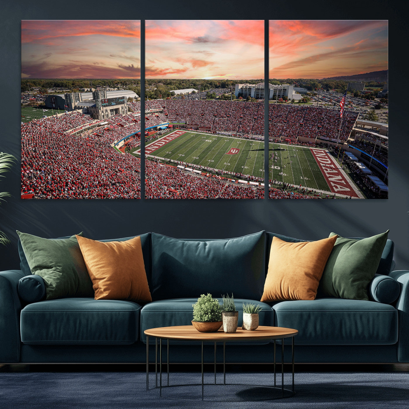 51135-MGV-CV-36X24-Indiana Memorial Stadium Wall Art Canvas Print, Framed Studium Canvas Art, Indiana Memorial Stadium