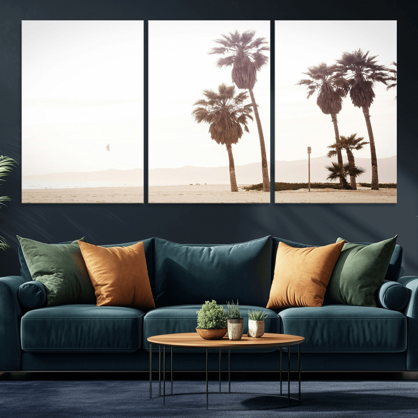 -Coastal Light Wall Art Canvas Print – Relaxing Shoreline Minimalist Ocean Tropical Serenity Artwork for Home, Office
