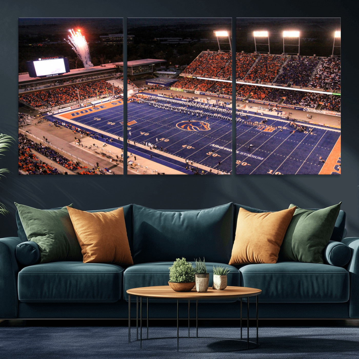 BS1001S-MGV-CV-60X30-3P - Boise State Broncos Albertsons Stadium Wall Art Canvas Print