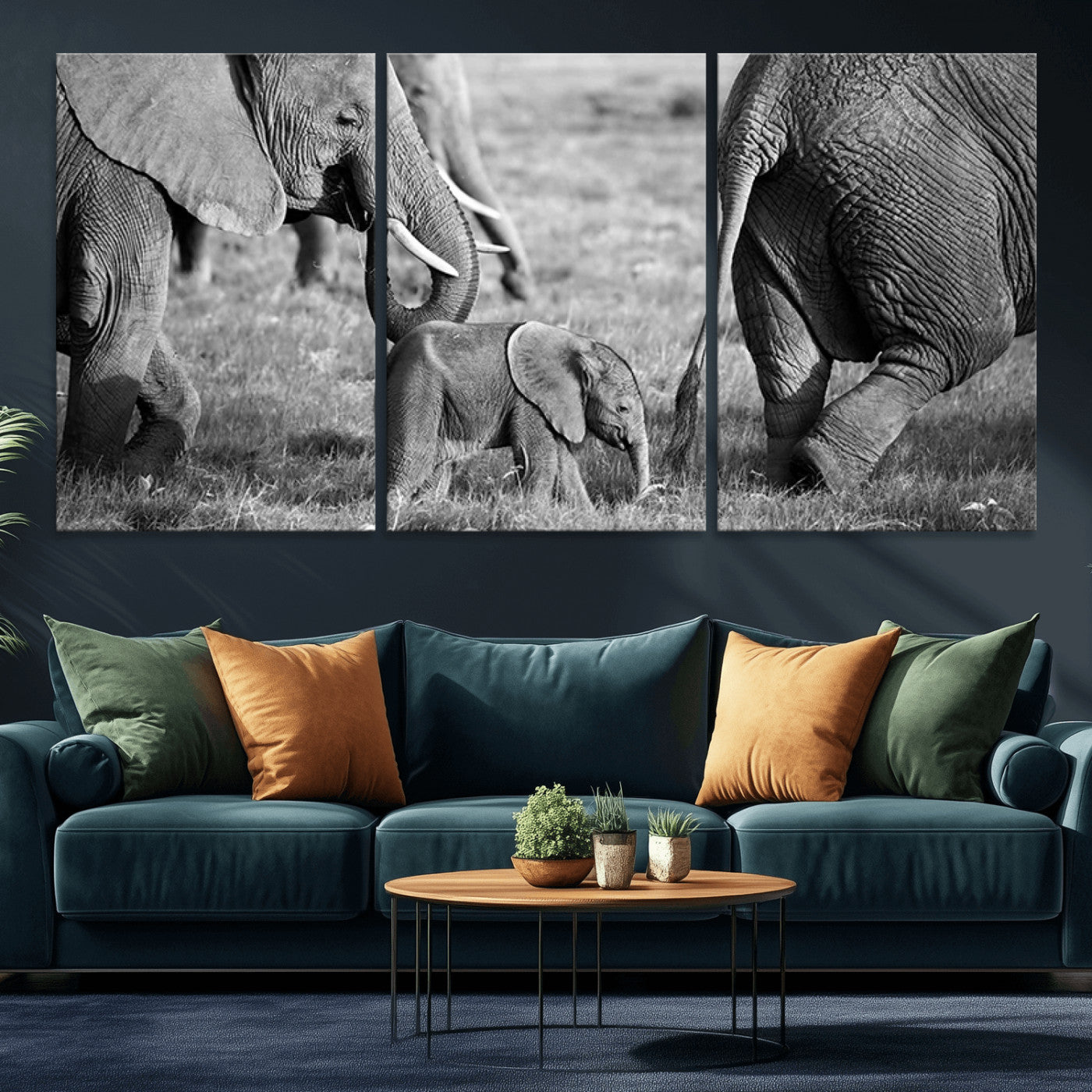 -Wild Elephant Wall Art Canvas Print