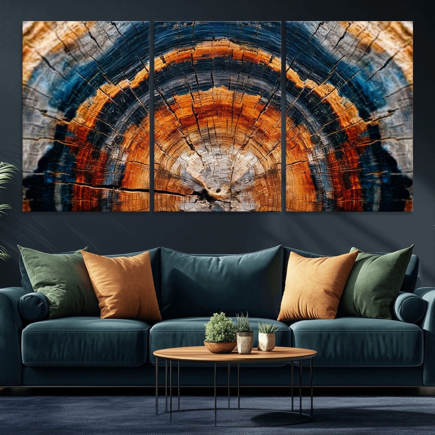 92693966N-MGV-CV-36X24 - Abstract Wood Grain Canvas Print, Tree Ring Pattern Wall Art, Framed Canvas Ready to Hang