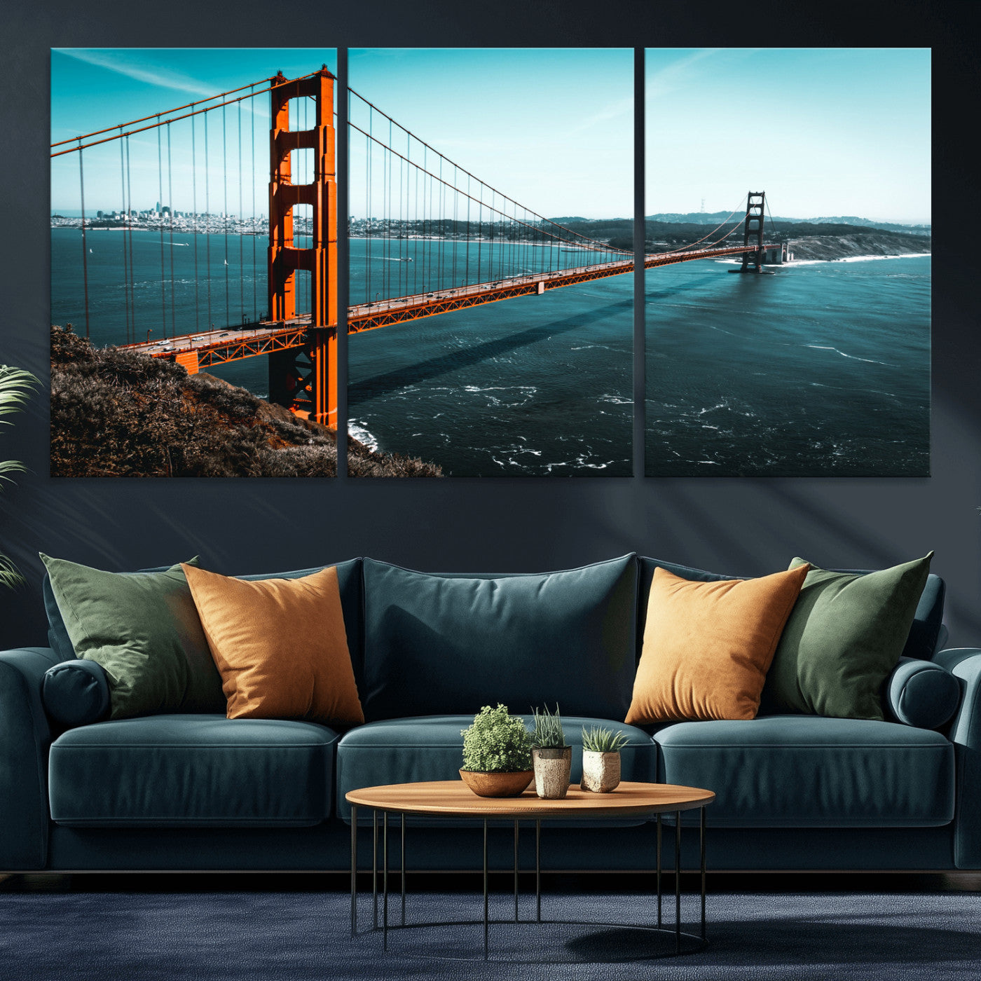 73996404-MGV-CV-36X24 - Golden Gate Bridge Wall Art Canvas Print – San Francisco Landmark Photography Artwork Print for Living Room, Office, and Modern Decor