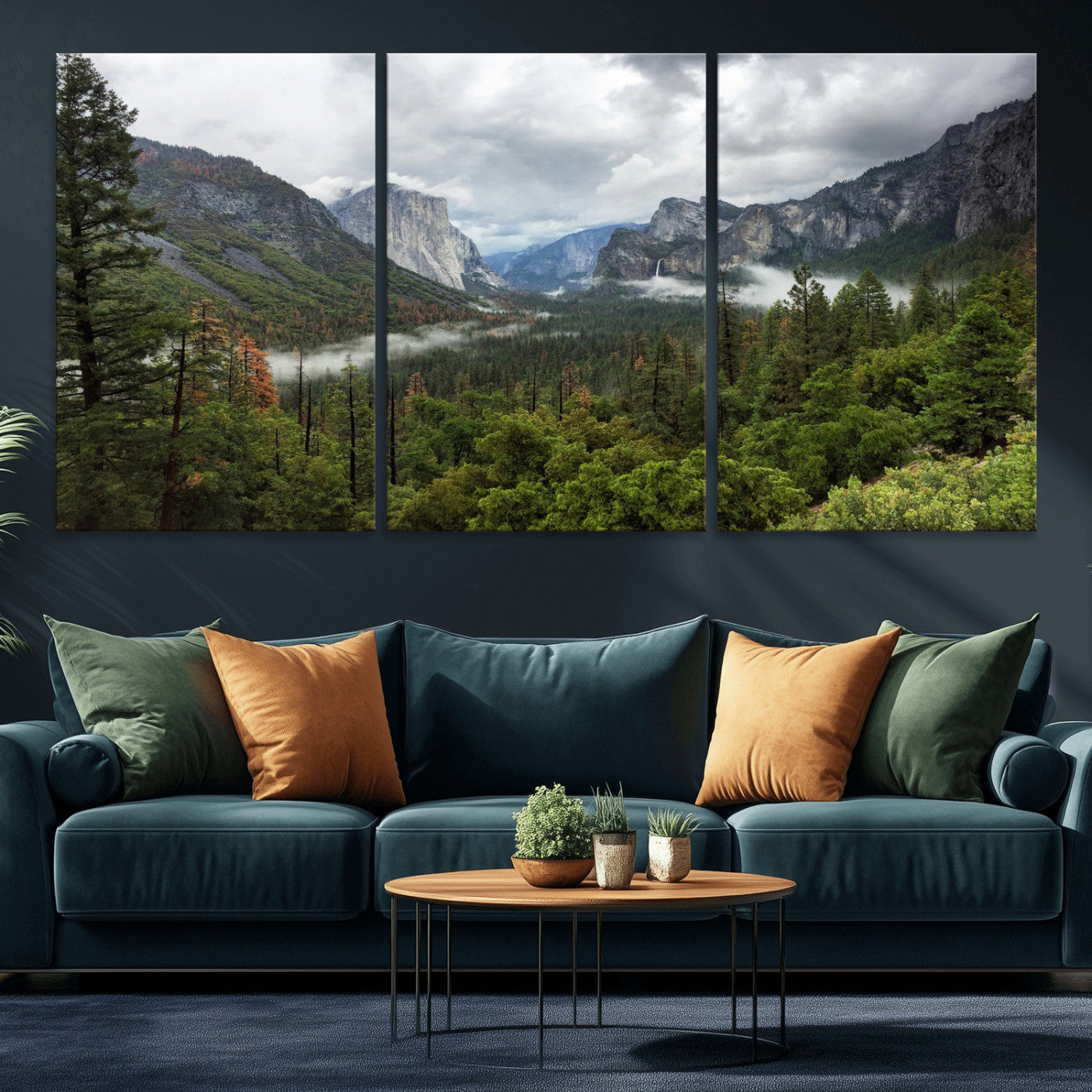 46168759-MGV-CV-36X24 - Yosemite Valley Wall Art Canvas Print, El Capitan Mountain Landscape Nature Wall Decor