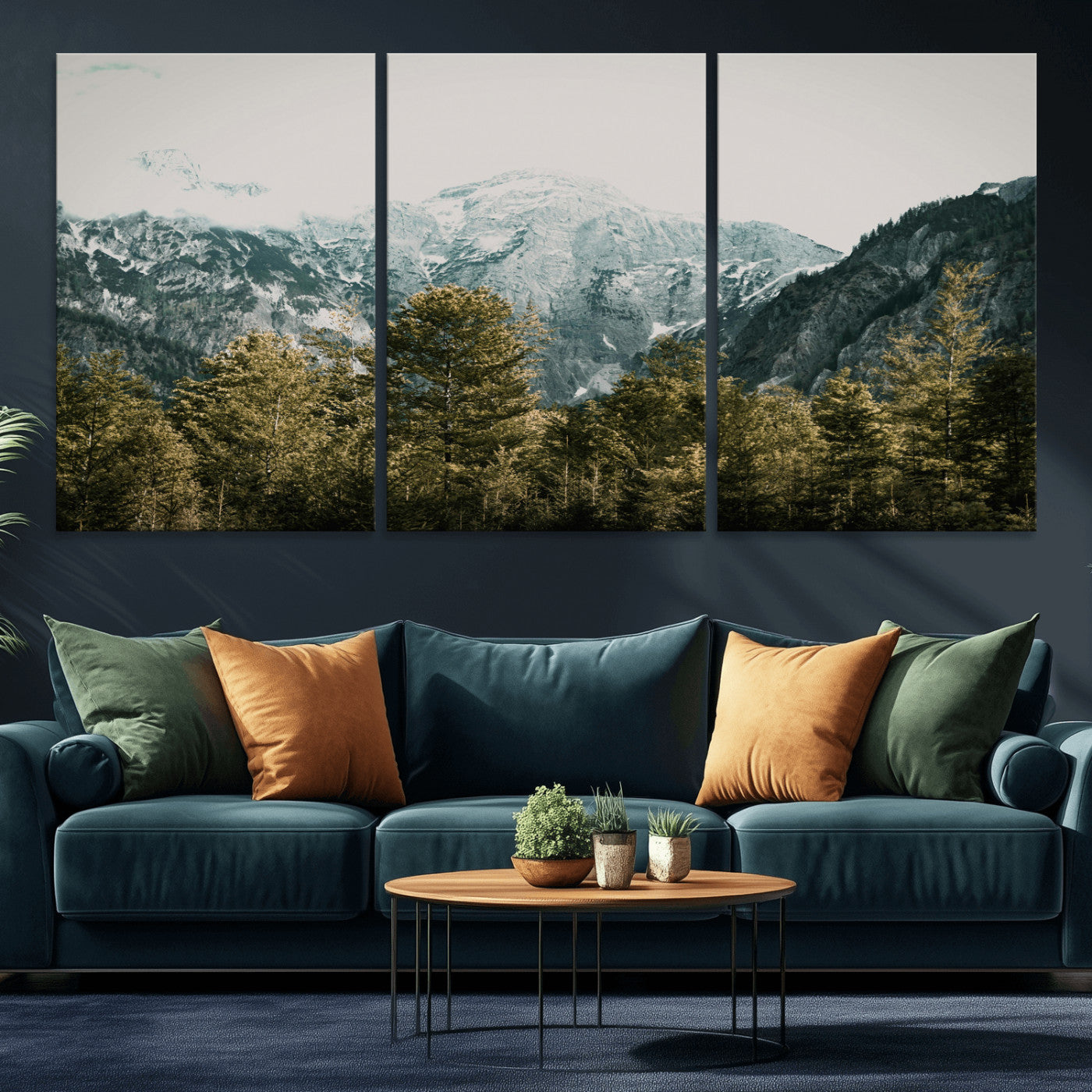 48479662-MGV-CV-36X24 - Mountain Forest Wall Art Canvas Print, Alpine Landscape Nature Photography, Moody Wilderness Wall Decor