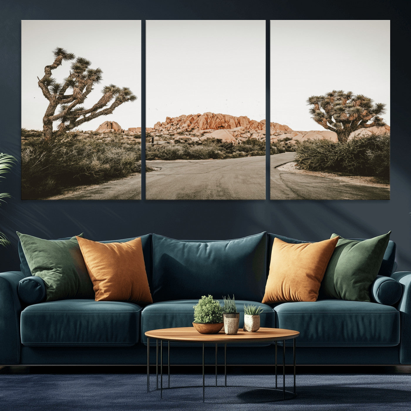 97248544-MGV-CV-36X24 - Joshua Tree Desert Wall Art Canvas Print, Minimal Southwestern Landscape Nature Wall Decor for Modern and Boho Interiors