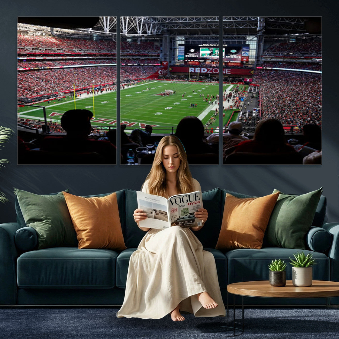 84196298-MGV-CV-36X24 - State Farm Stadium Canvas Wall Art, Arizona Cardinals Football Stadium Print, Glendale NFL Arena Photography Artwork