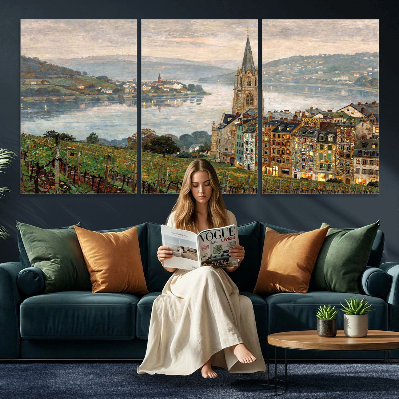 62626662-MGV-CV-36X24 - Mosel City Mosel River by Nicolai Astudin Wall Art Canvas Print